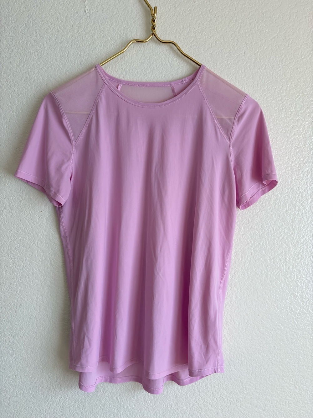 lululemon athletica Light Lilac Short Sleeve Mesh Panel Tee